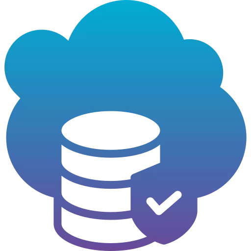 A cloud database srip blue icon