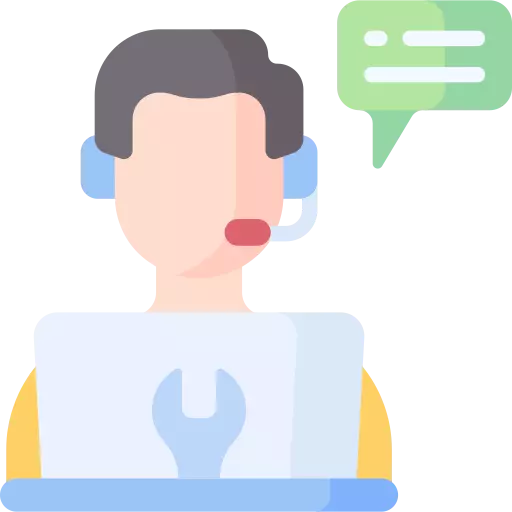 An icon of a agent support department and a text message icon